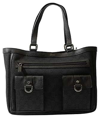 gucci black denim abbey tote handbag purse|Pre.